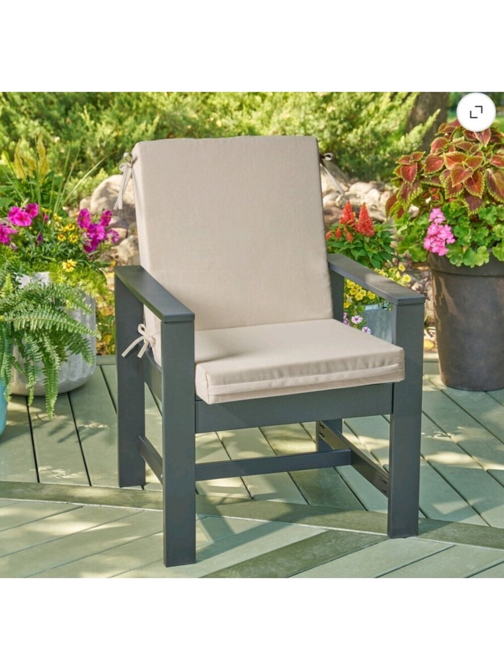 Better Homes & Gardens 44" x 20" Outdoor Chair Seat Cushion 1-Piece Beige Tan